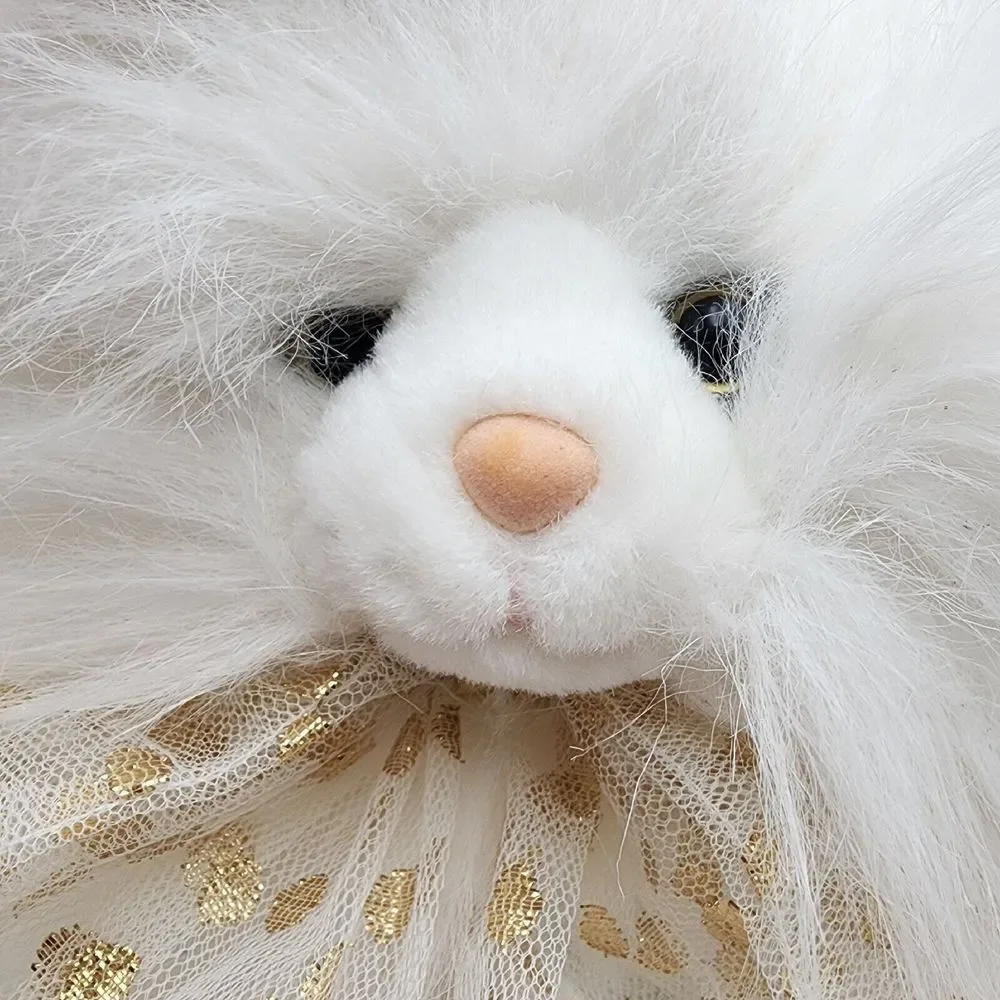 Vintage Commonwealth White‎ Fluffy Persian Cat Plush Soft Stuffed Animal Toy